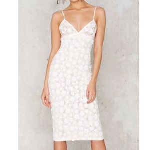 WFFS WHITE LACE MIDI DRESS